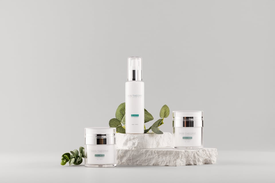 Skin Theorie 3-step morning ritual bundle — cleanser, serum, and day cream