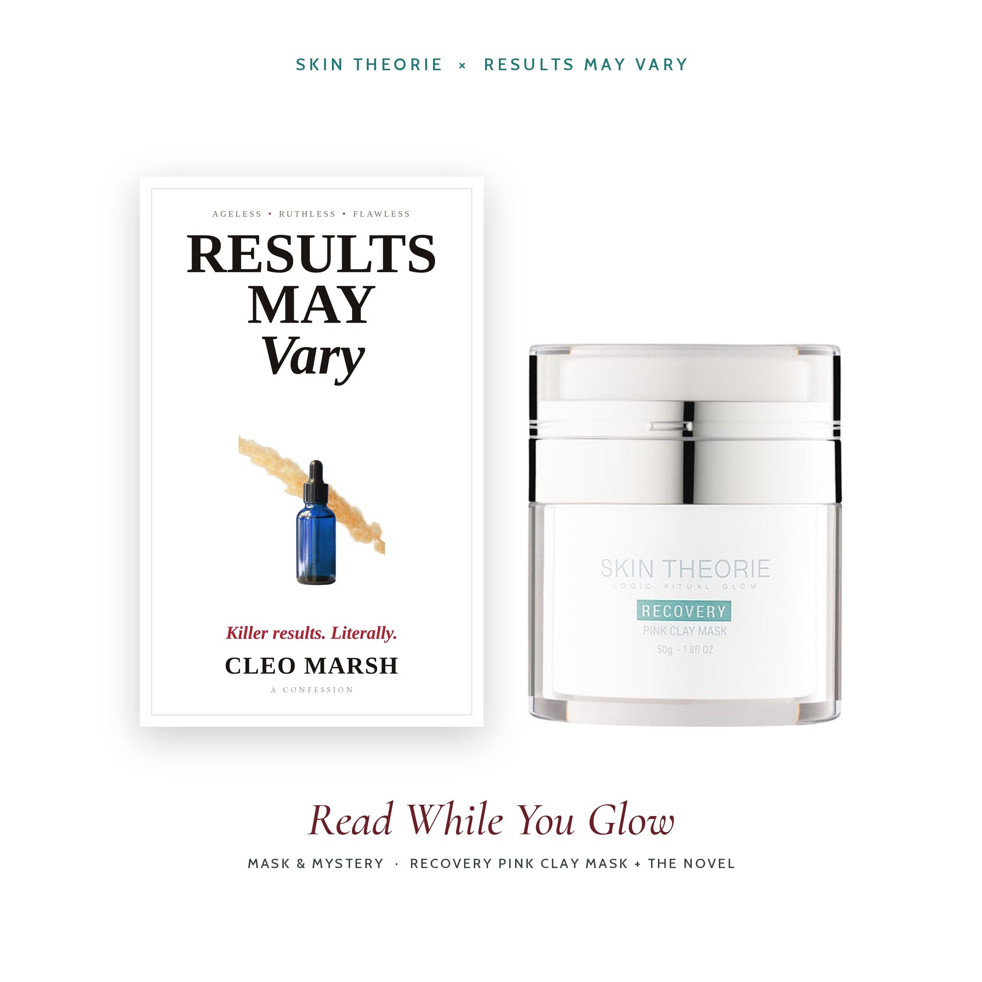 Mask & Mystery: Recovery Pink Clay Mask with the novel Results May Vary